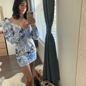 Puff Sleeve Mini Floral Dress